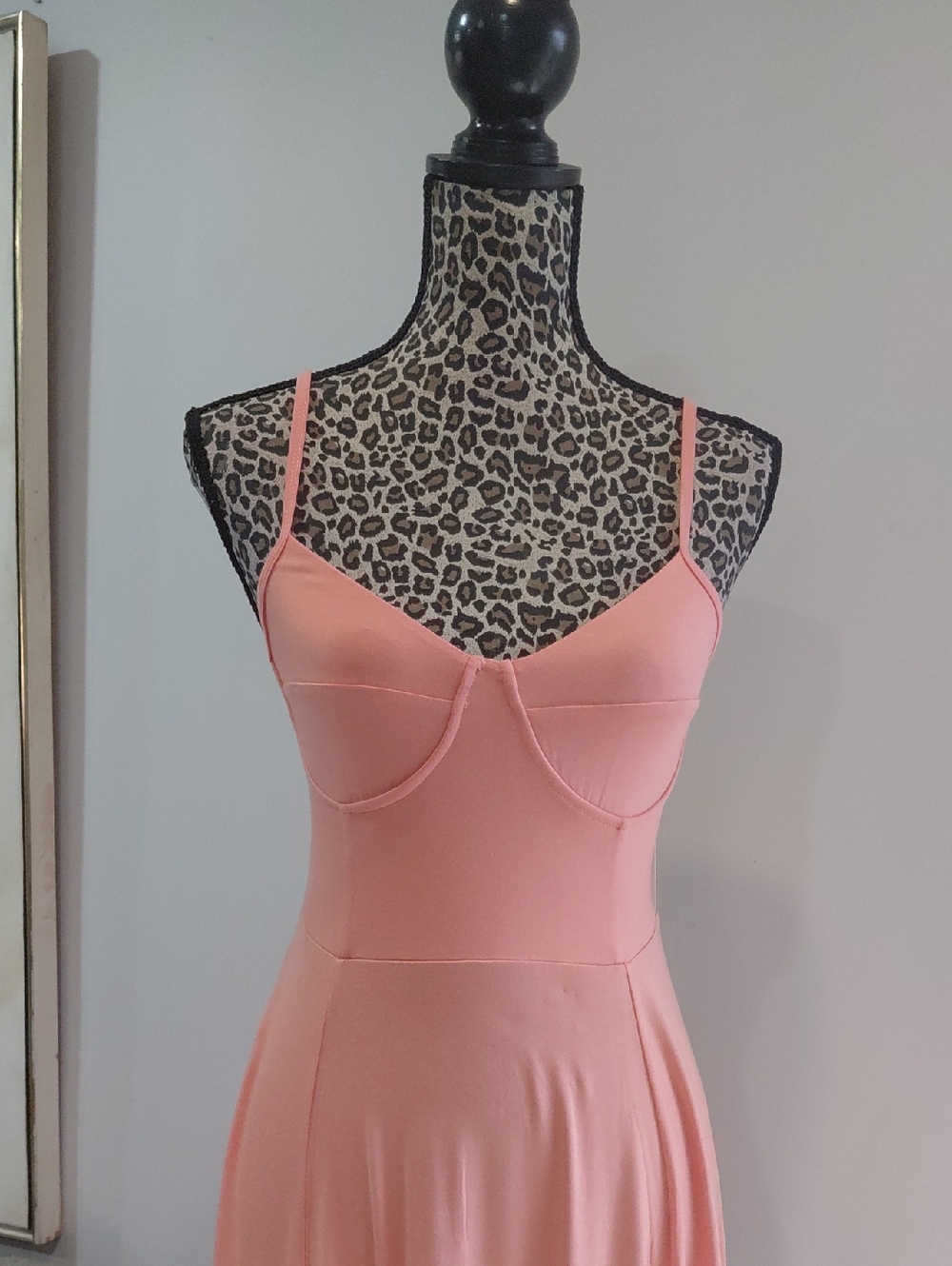 Rayon Dress Dex Coral-Pink Spaghetti Strap - Picture 7 of 8